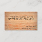 Carte De Visite Handcrafted Custom Guitar Maker (Dos)