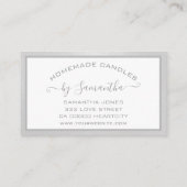 Carte De Visite Handmade Candles Clean Silver Gray Cute Butterfly (Dos)