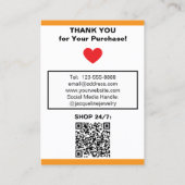 Carte De Visite Handmade Earrings Orange White Polka Dots (Dos)