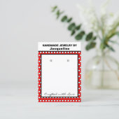 Carte De Visite Handmade Earrings Red White Polka Dots (Debout devant)