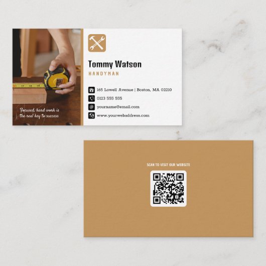 Carte De Visite Handy Man | Construction | Entrepreneur (Devant / Derrière)