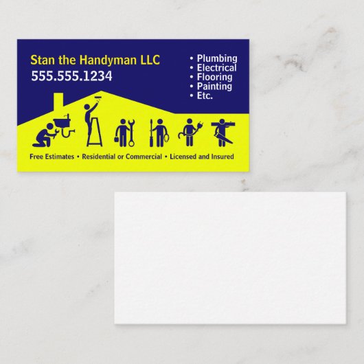 Carte de visite Handyman (Devant / Derrière)