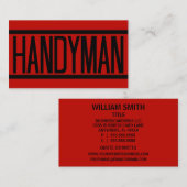 Carte de visite Handyman (Devant / Derrière)
