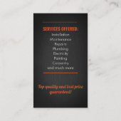 Carte De Visite Handyman (Dos)