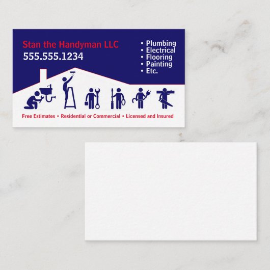 Carte de visite Handyman (Devant / Derrière)