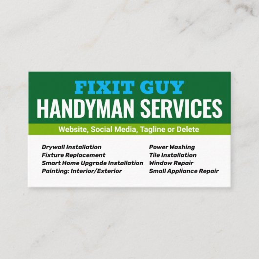Carte De Visite Handyman (Devant)
