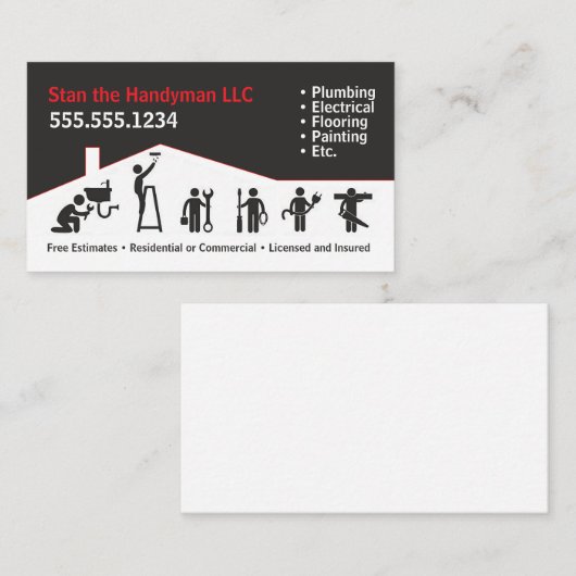 Carte de visite Handyman (Devant / Derrière)