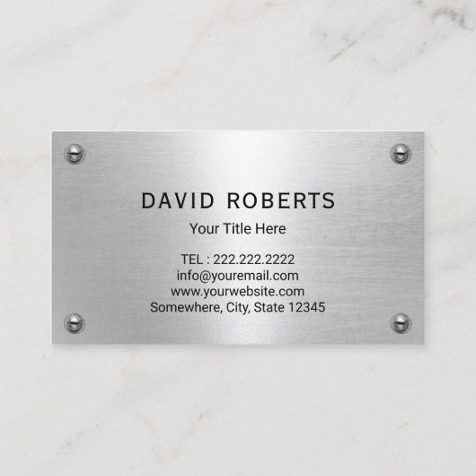 Carte De Visite Handyman Auto Réparation Service Métal mécanique (Dos)