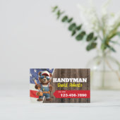 Carte De Visite Handyman Bear Repair Service d'entretien Patriotiq (Debout devant)
