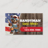 Carte De Visite Handyman Bear Repair Service d'entretien Patriotiq (Devant)