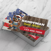 Carte De Visite Handyman Bear Repair Service d'entretien Patriotiq