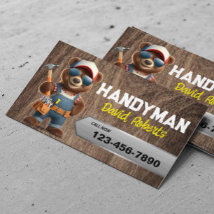 Carte De Visite Handyman Bear Woerworker Maison Service de réparat