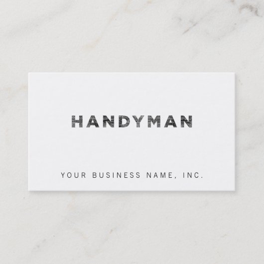 Carte De Visite Handyman [Black Faux Letterpress Style] (Devant)
