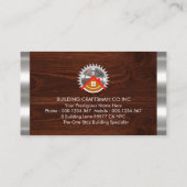 Carte De Visite Handyman Bois Bois Argent (Dos)