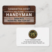 Carte De Visite Handyman Border Lines Timber Wood (Devant / Derrière)