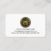 Carte De Visite Handyman Border Lines Timber Wood (Dos)