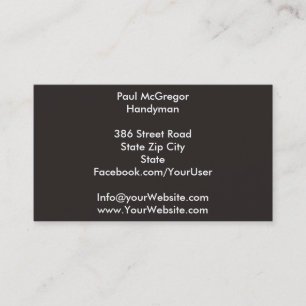 Carte De Visite Handyman Business Card