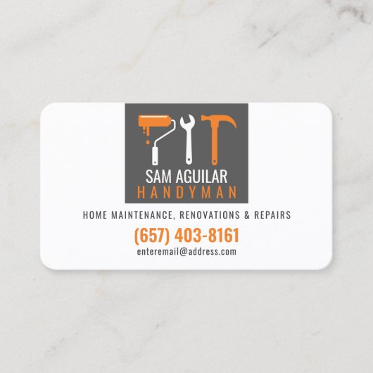 Carte De Visite Handyman Business Card Modern Design (Devant)