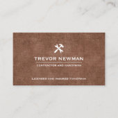 Carte De Visite Handyman Carpenter Construction Grunge Brown (Devant)