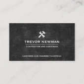 Carte De Visite Handyman Carpenter Construction Grunge Noir (Devant)
