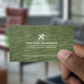 Carte De Visite Handyman Carpenter Construction Grunge vert olive