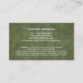 Carte De Visite Handyman Carpenter Construction Grunge vert olive (Dos)