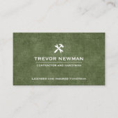 Carte De Visite Handyman Carpenter Construction Grunge vert olive (Devant)