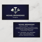 Carte De Visite Handyman Carpenter Services Simple Navy (Devant / Derrière)