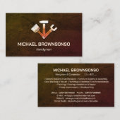 Carte De Visite Handyman Carpenter Services Simple Retro (Devant / Derrière)