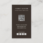 Carte De Visite Handyman Carpenter Tools Photo QR Code (Dos)
