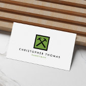 Carte De Visite Handyman, Carpentier, Logo Vert Builder