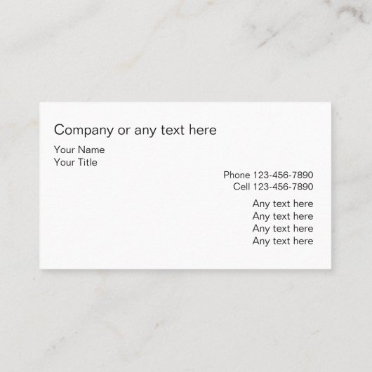 Carte de visite Handyman Classique (Dos)