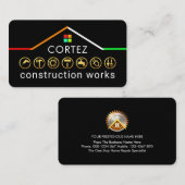 Carte De Visite Handyman Construction Service Building Rooftop (Devant / Derrière)