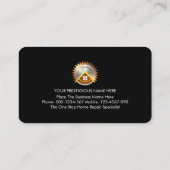 Carte De Visite Handyman Construction Service Gold Rooftop (Dos)