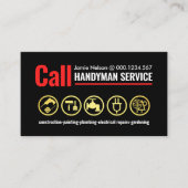 Carte De Visite Handyman d'appel de ligne simple (Devant)