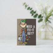 Carte De Visite Handyman Fix-It Carpenter Peintre Plumber Unique (Debout devant)