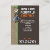 Carte De Visite Handyman Fix-It Carpenter Peintre Plumber Unique (Dos)