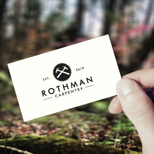 Carte De Visite Handyman  Hammer and Saw Carpenter