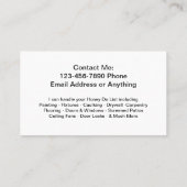 Carte De Visite Handyman Home Services (Dos)