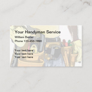 Carte De Visite Handyman, le thème de la ceinture d'outils