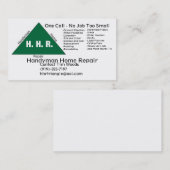 Carte De Visite Handyman_logo, réparation à la maison de (Devant / Derrière)