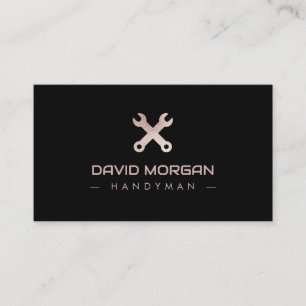 Carte De Visite Handyman Logo Rose Parties scintillant or