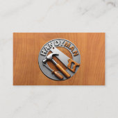 Carte De Visite Handyman Maintenance Repair Service Wood QR Code (Devant)