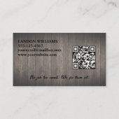 Carte De Visite Handyman Maintenance Repair Service Wood QR Code (Dos)