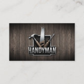 Carte De Visite Handyman Maintenance Repair Service Wood QR Code (Devant)