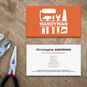 Carte De Visite Handyman - Matériel Outils Monogram Orange