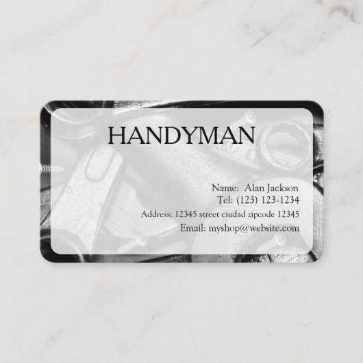 Carte de visite HANDYMAN modifiable (Devant)