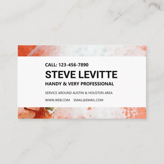 Carte de visite Handyman - Mur de culot en noir (Dos)