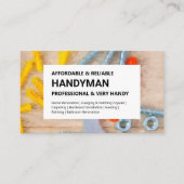 Carte de visite Handyman - Outils de travail (Devant)