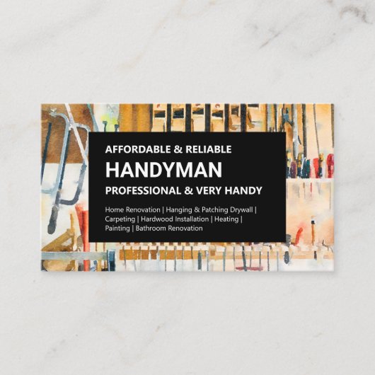 Carte de visite Handyman - Outils de travail Mur (Devant)